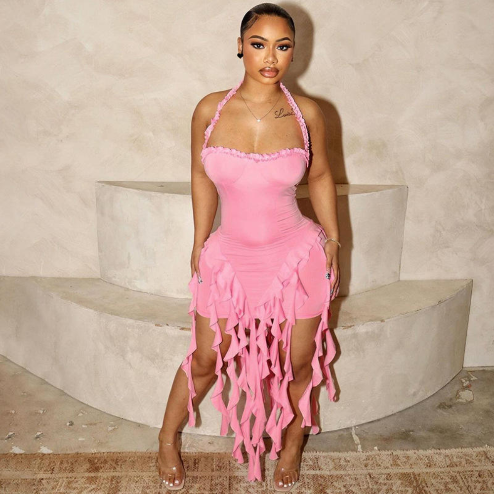 Selena Fringe Maxi Dress Elegance Crate