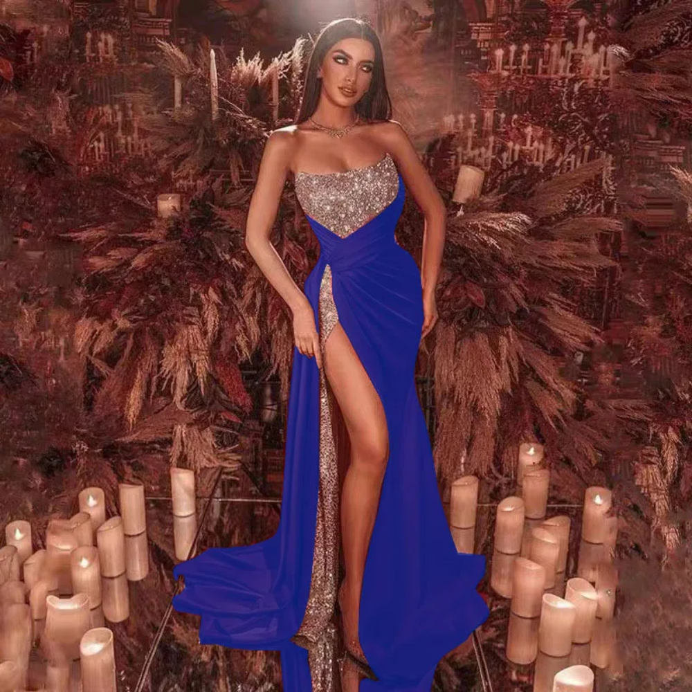 Off-Shoulder Sequin Gown Elegance Crate