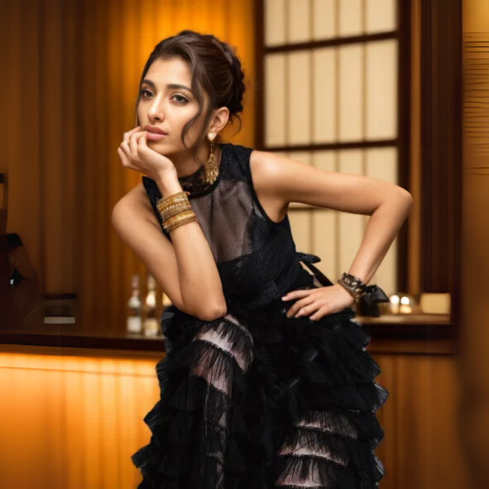 Midnight Ruffle Elegance Gown