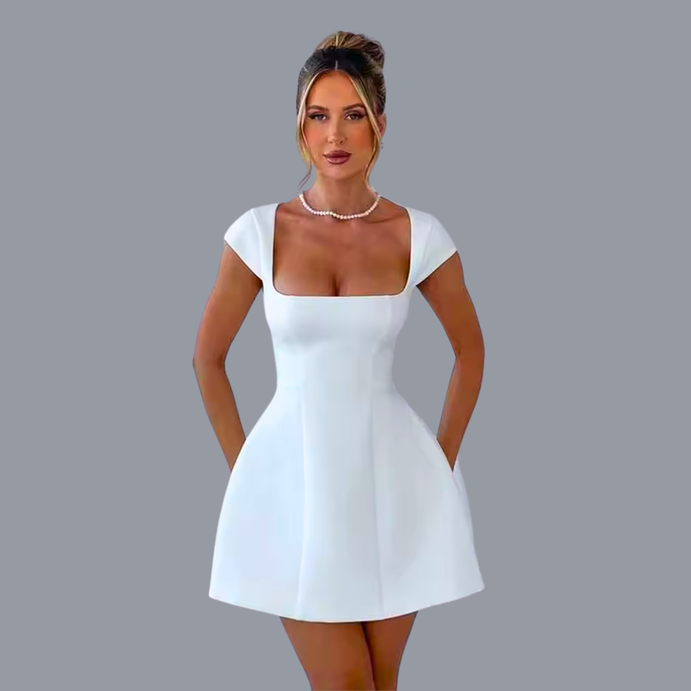 Ivory Grace Mini Dress Elegance Crate