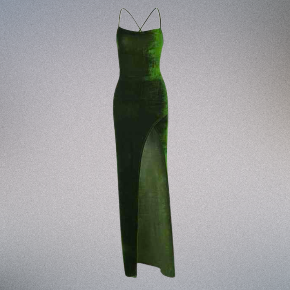 Emerald Desire Velvet Gown Elegance Crate