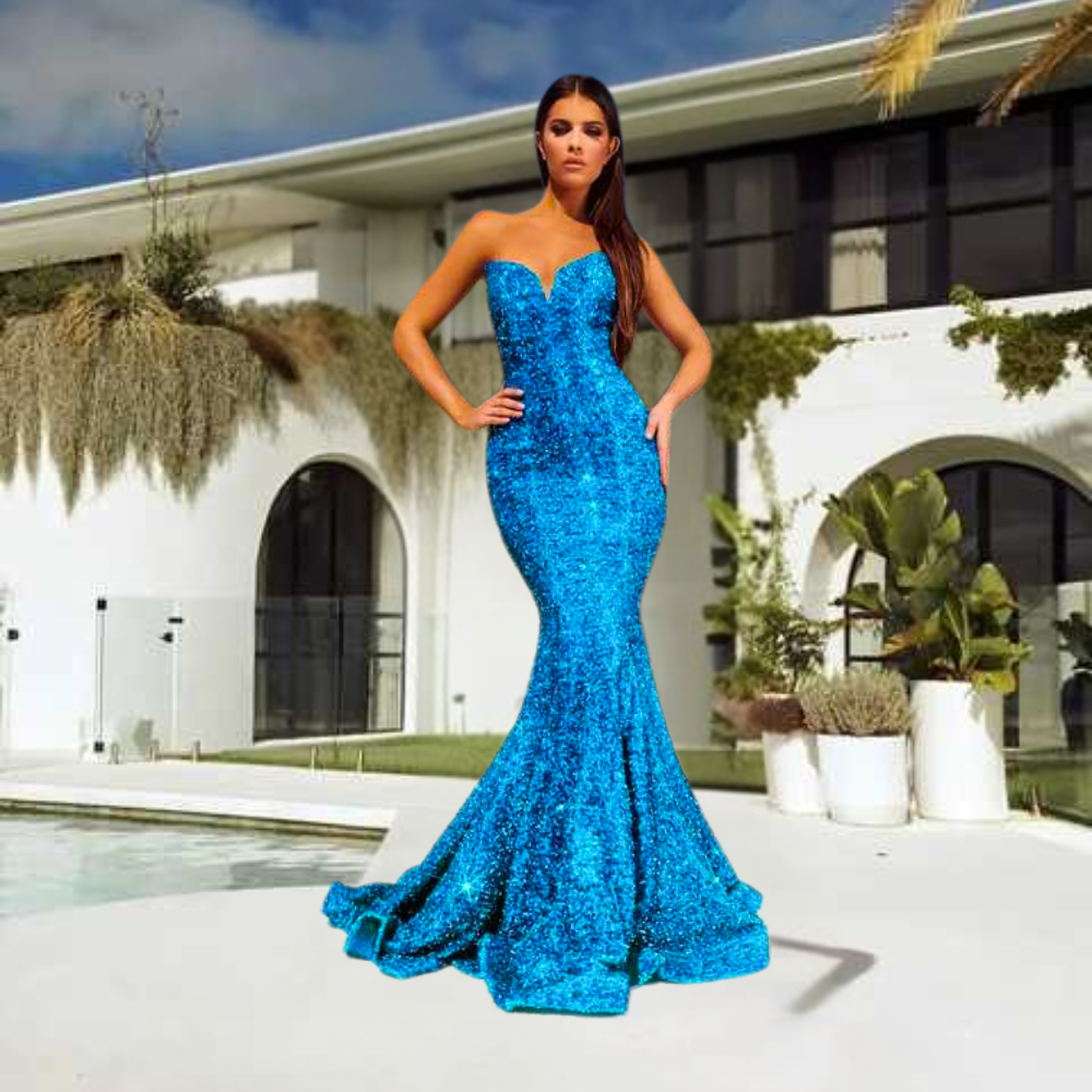 Queenly Beaded Mermaid Gown Elegance Crate