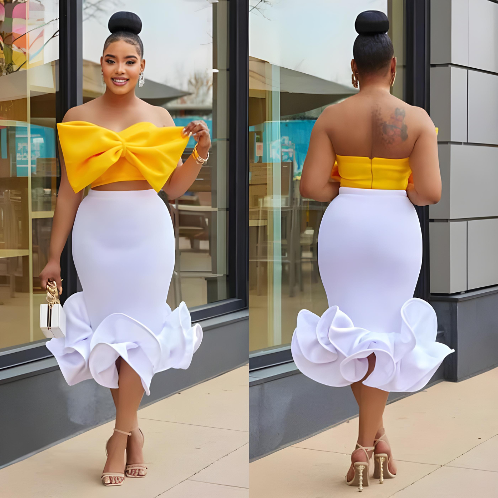 Knot Front Two-Piece Maxi Dress Elegance Crate