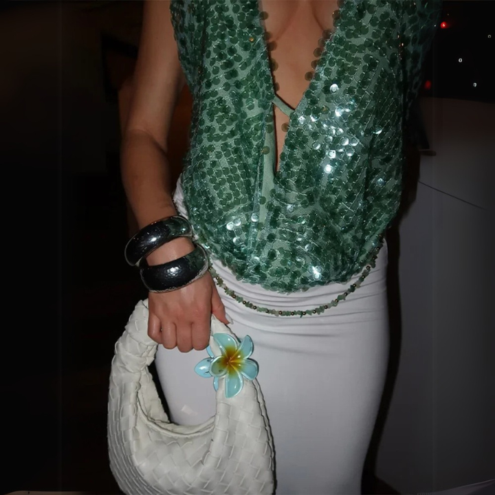 Emerald Lagoon Drape Top Green