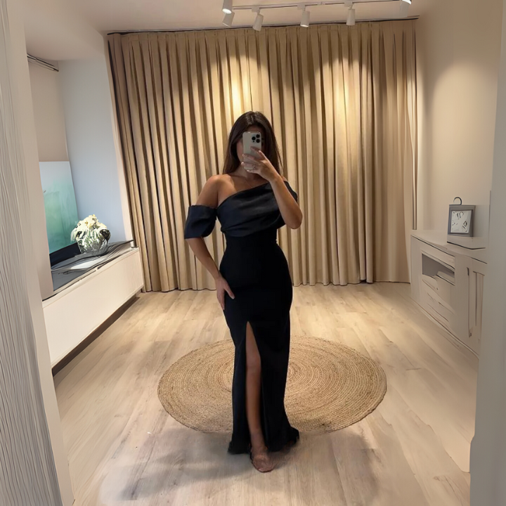 Monochrome Elegance Gown Black