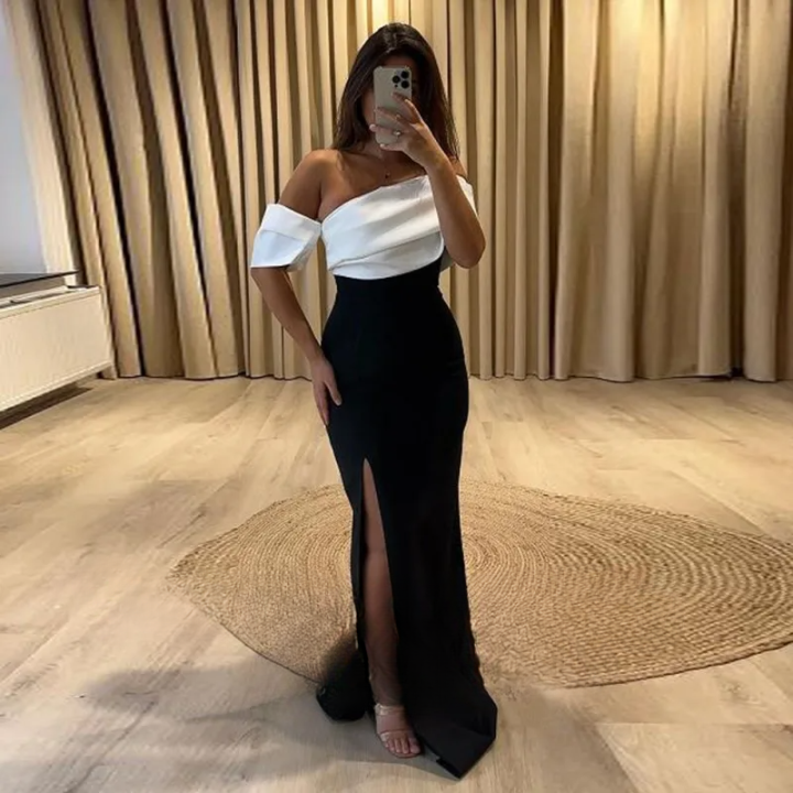 Monochrome Elegance Gown White