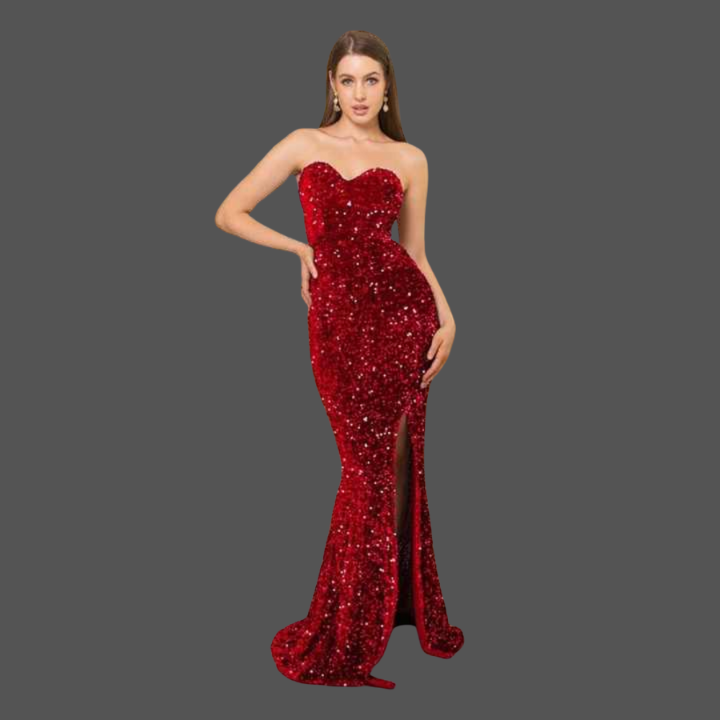 Aria Strapless Sequin Gown