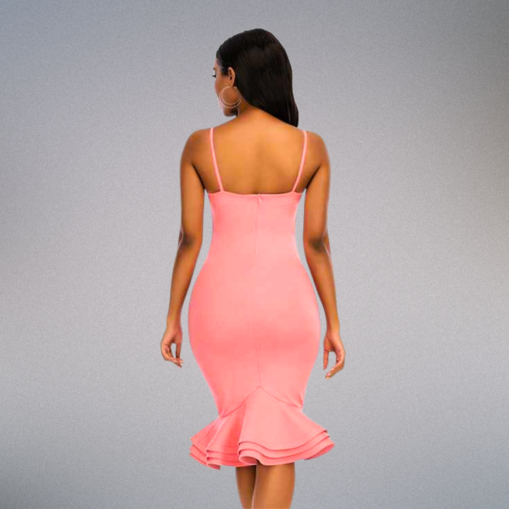 Frilled Midi Dress Elegance Crate