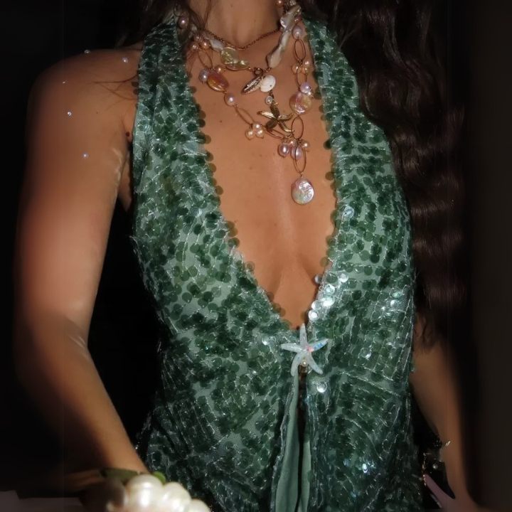 Emerald Lagoon Drape Top Green