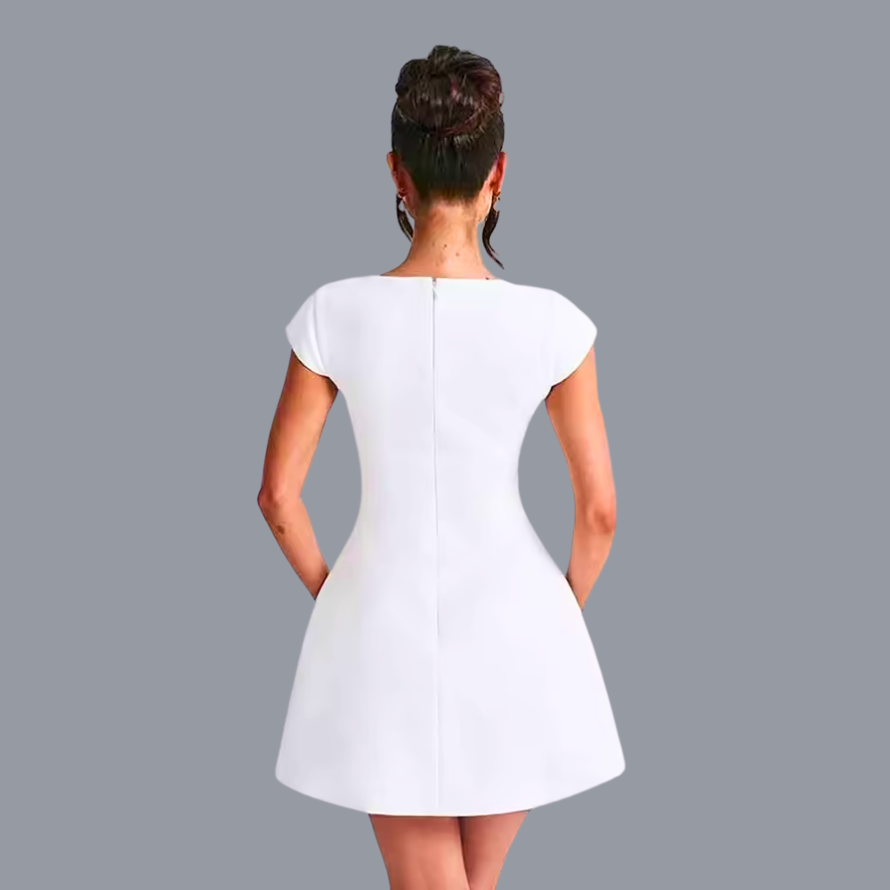 Ivory Grace Mini Dress Elegance Crate