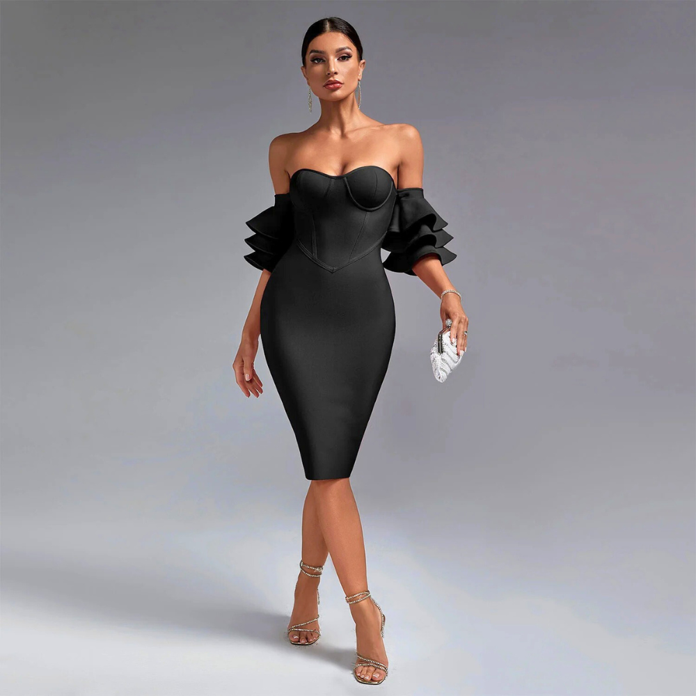Scarlet Majesty Ruffle Dress Elegance Crate