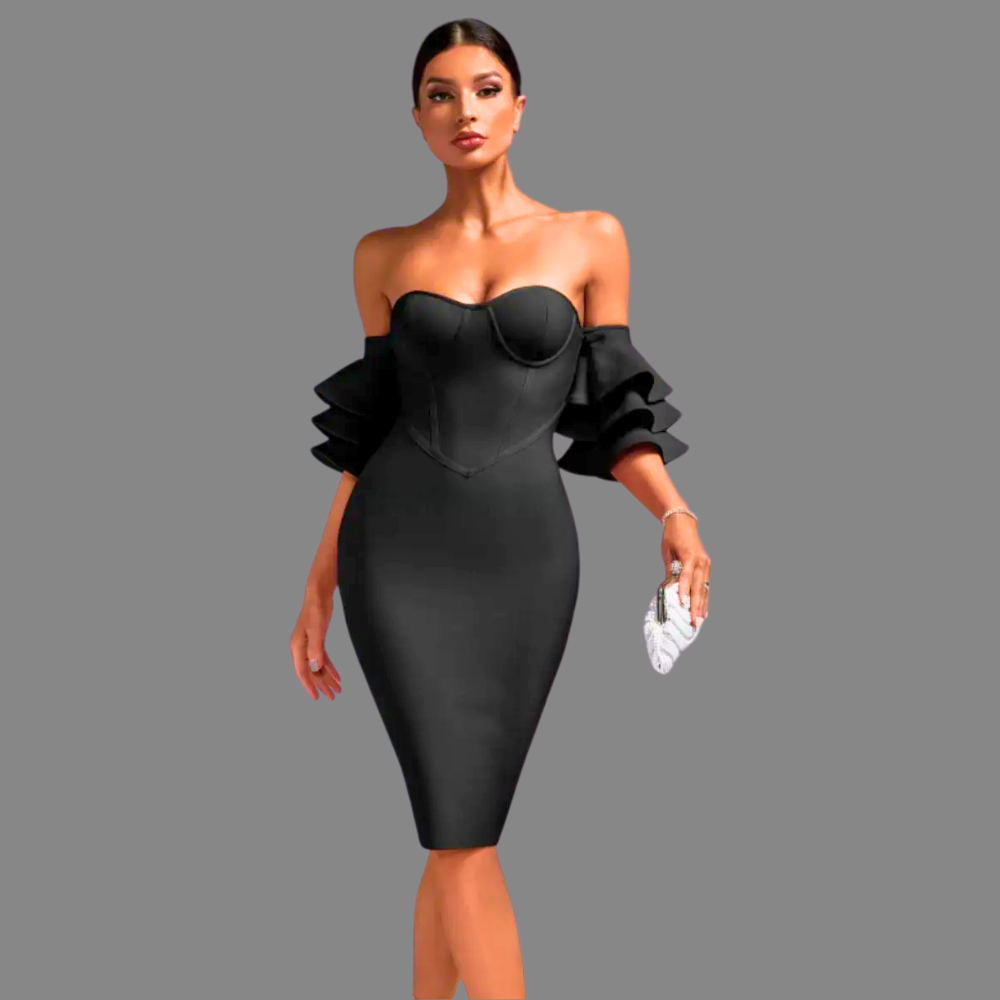 Scarlet Majesty Ruffle Dress Elegance Crate