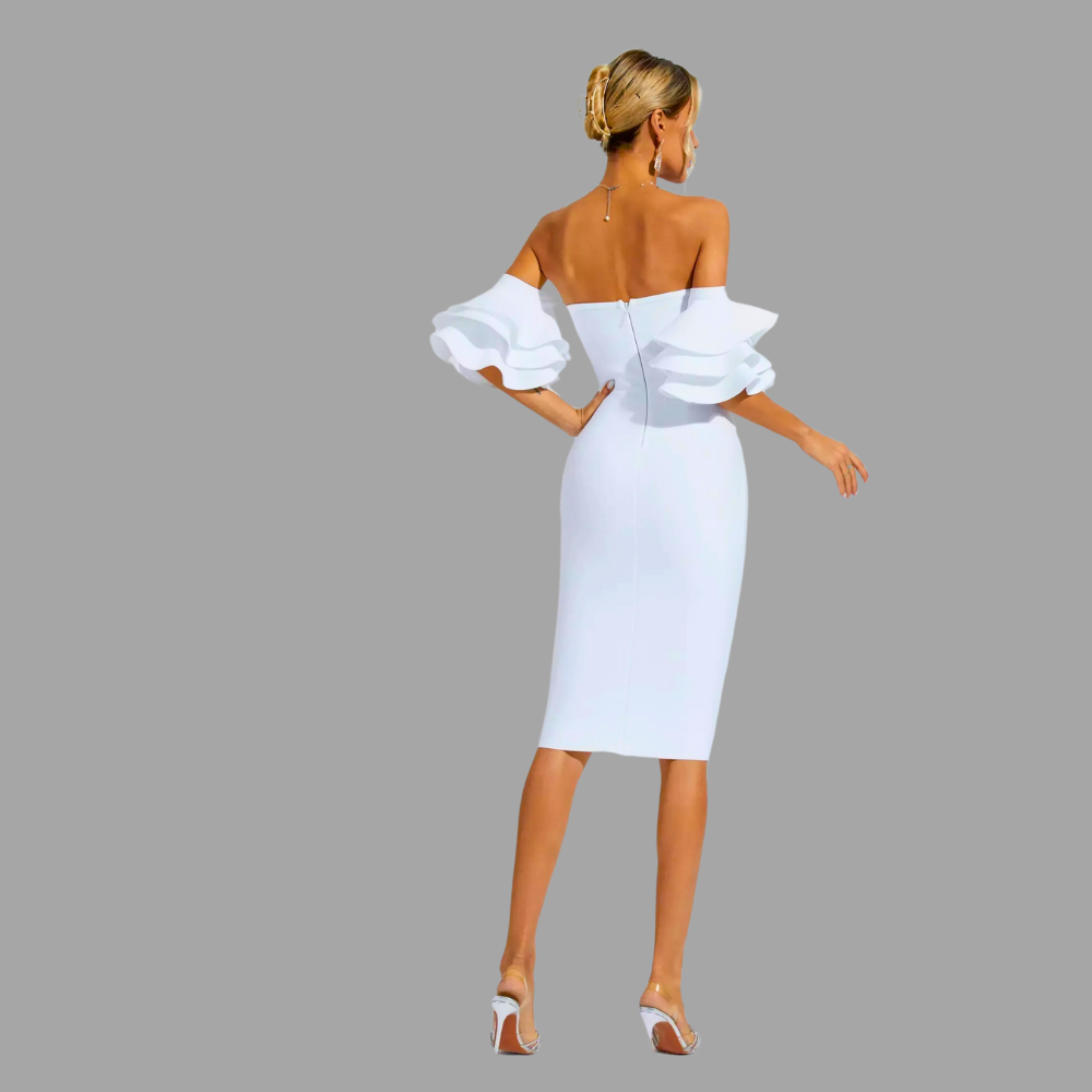 Scarlet Majesty Ruffle Dress Elegance Crate