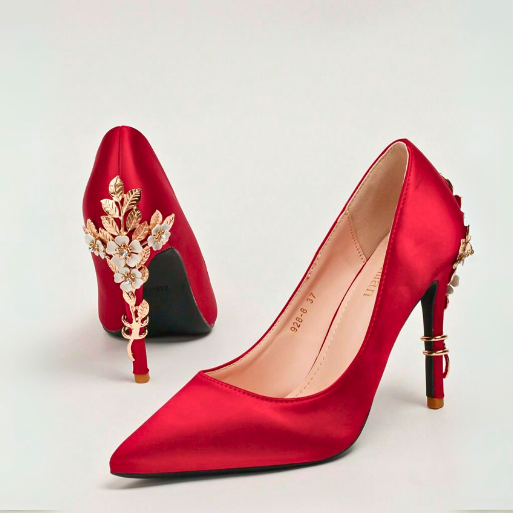 Celeste Satin High Heel Pumps Elegance Crate