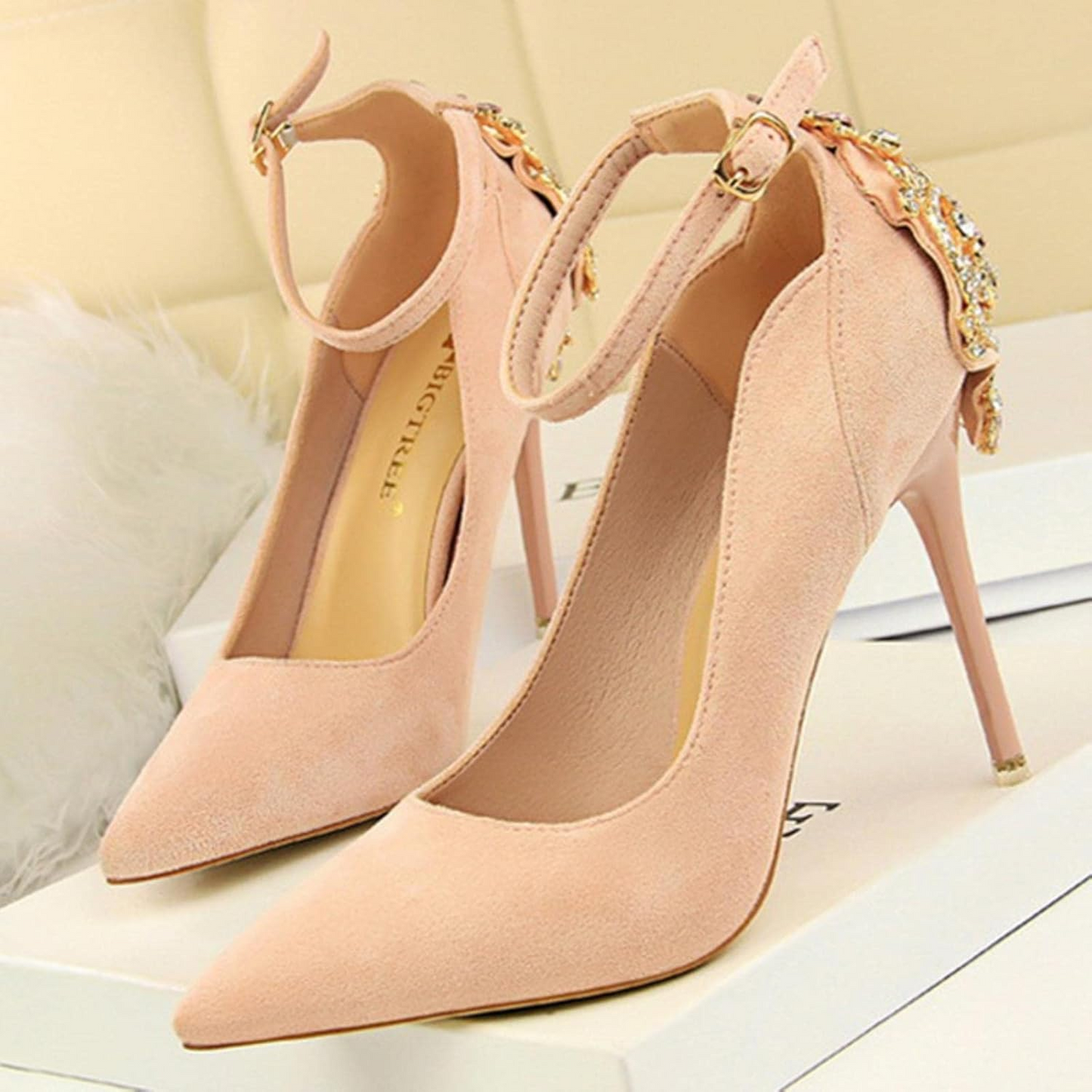 Crystal Buckle Bridal Heels Elegance Crate