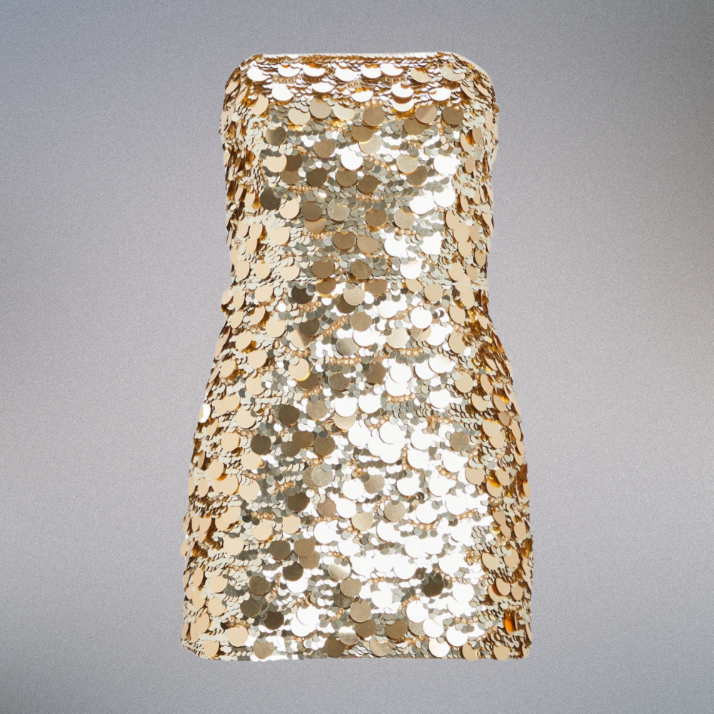 Golden Mirage Sequin Dress Elegance Crate