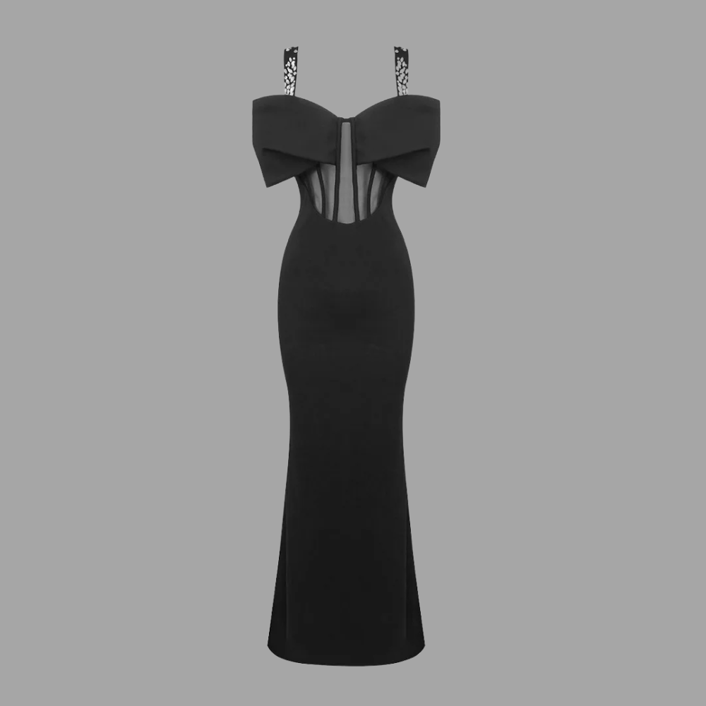 Midnight Bow Corset Gown Elegance Crate