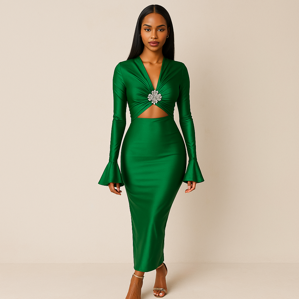 Emerald Radiance Gown Elegance Crate