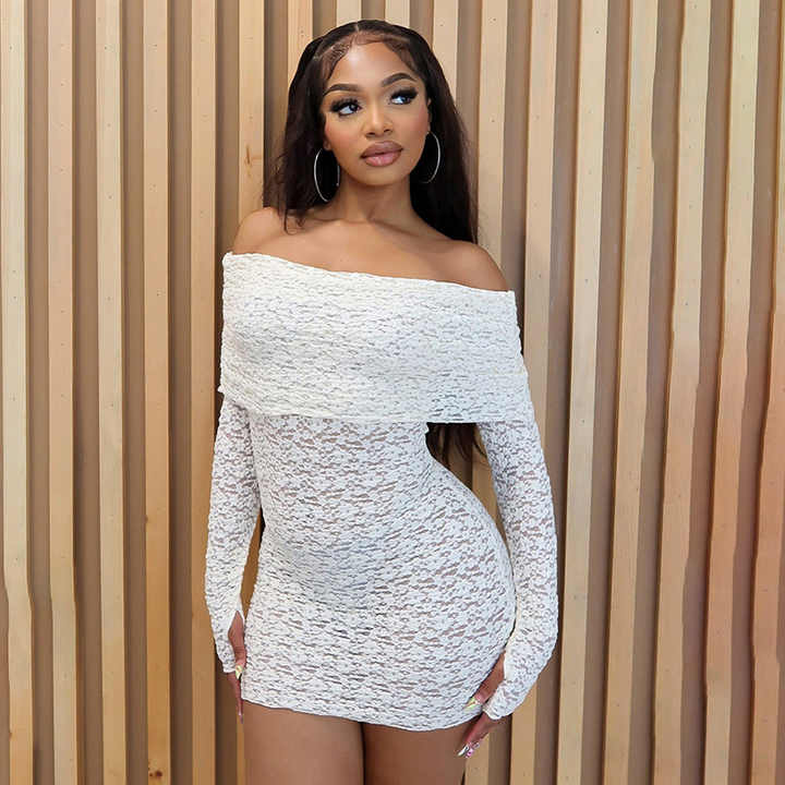 Off-Shoulder Mustard Textured Mini Dress Elegance Crate