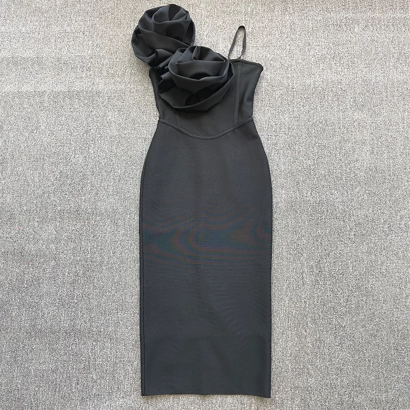 Scarlet Bloom Midi Dress Elegance Crate