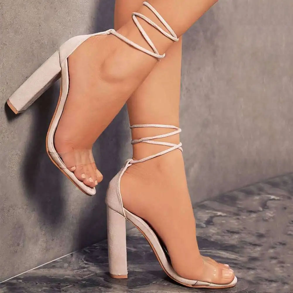 Moonlit Lace-Up Heels Elegance Crate