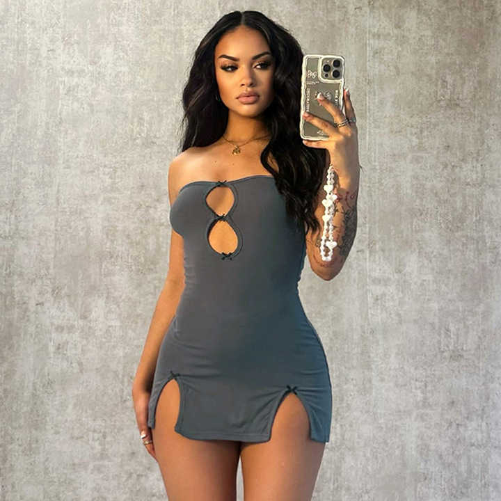 Lila Strapless Cut-Out Mini Dress Elegance Crate