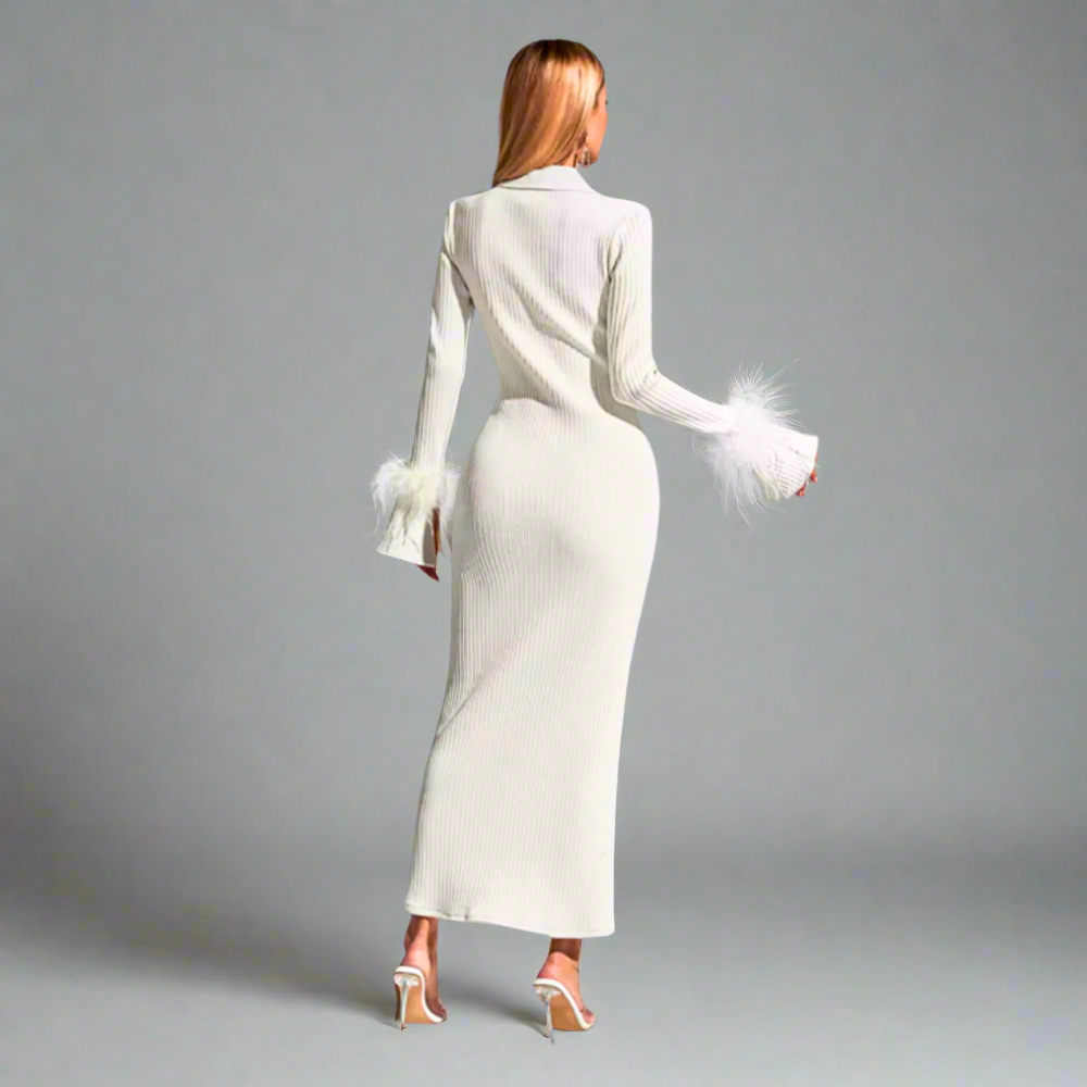 Arctic Grace Feathered Gown Elegance Crate