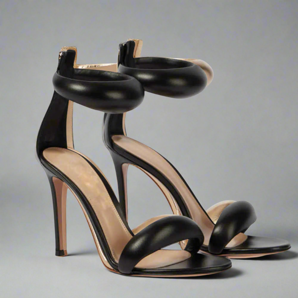 Chloe Square Toe High Heel Sandals Elegance Crate