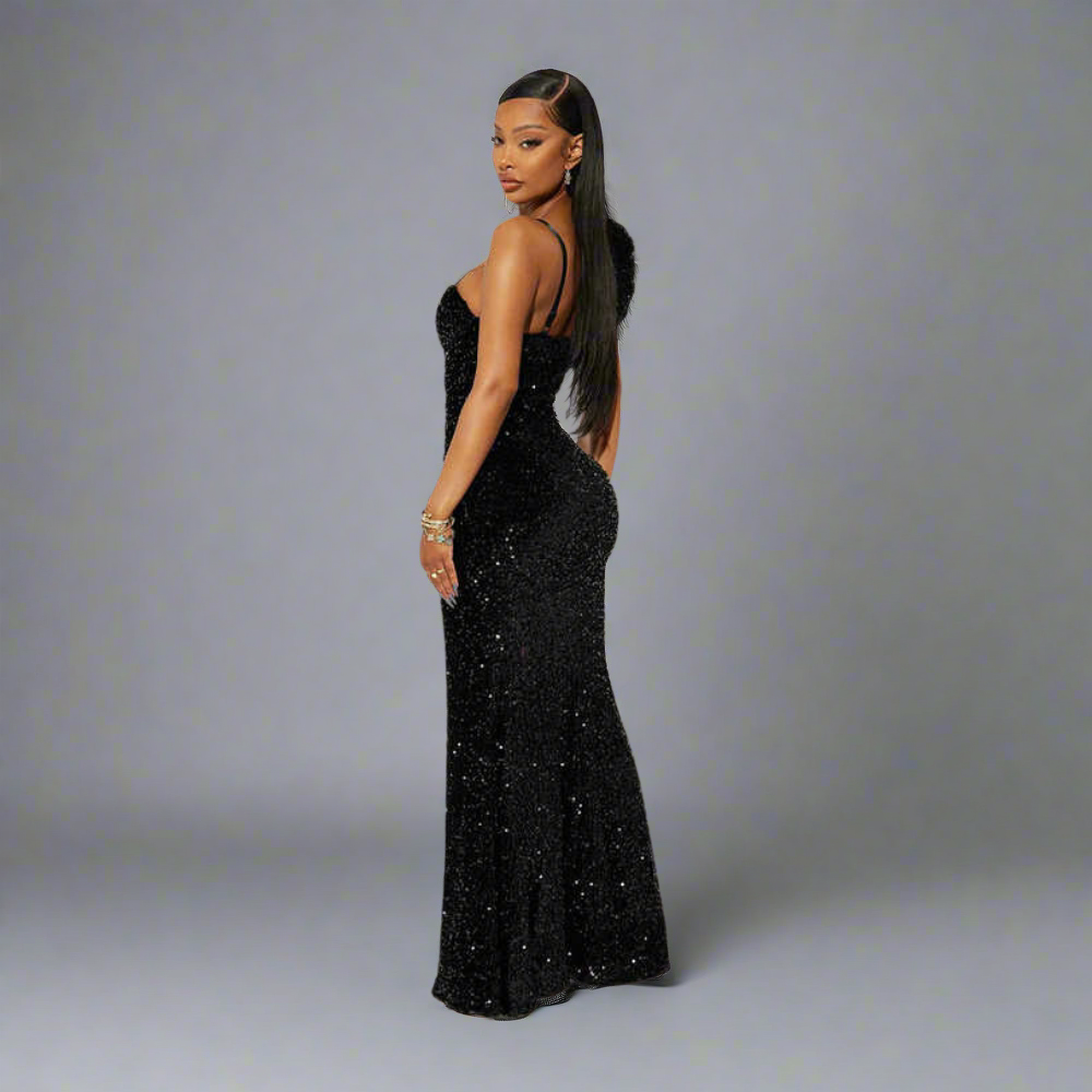 Valentina Sequin Maxi Dress Elegance Crate