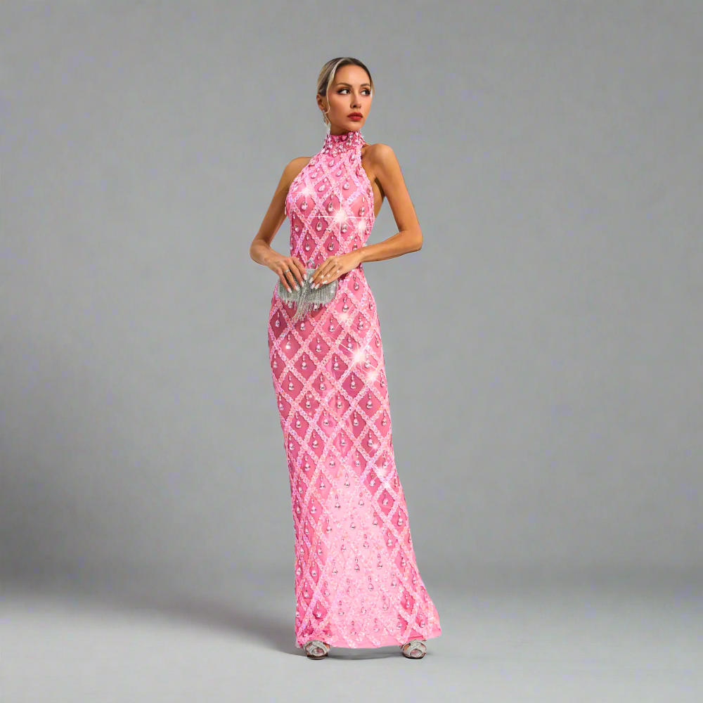 Celestial Spark O-Neck Gown Elegance Crate