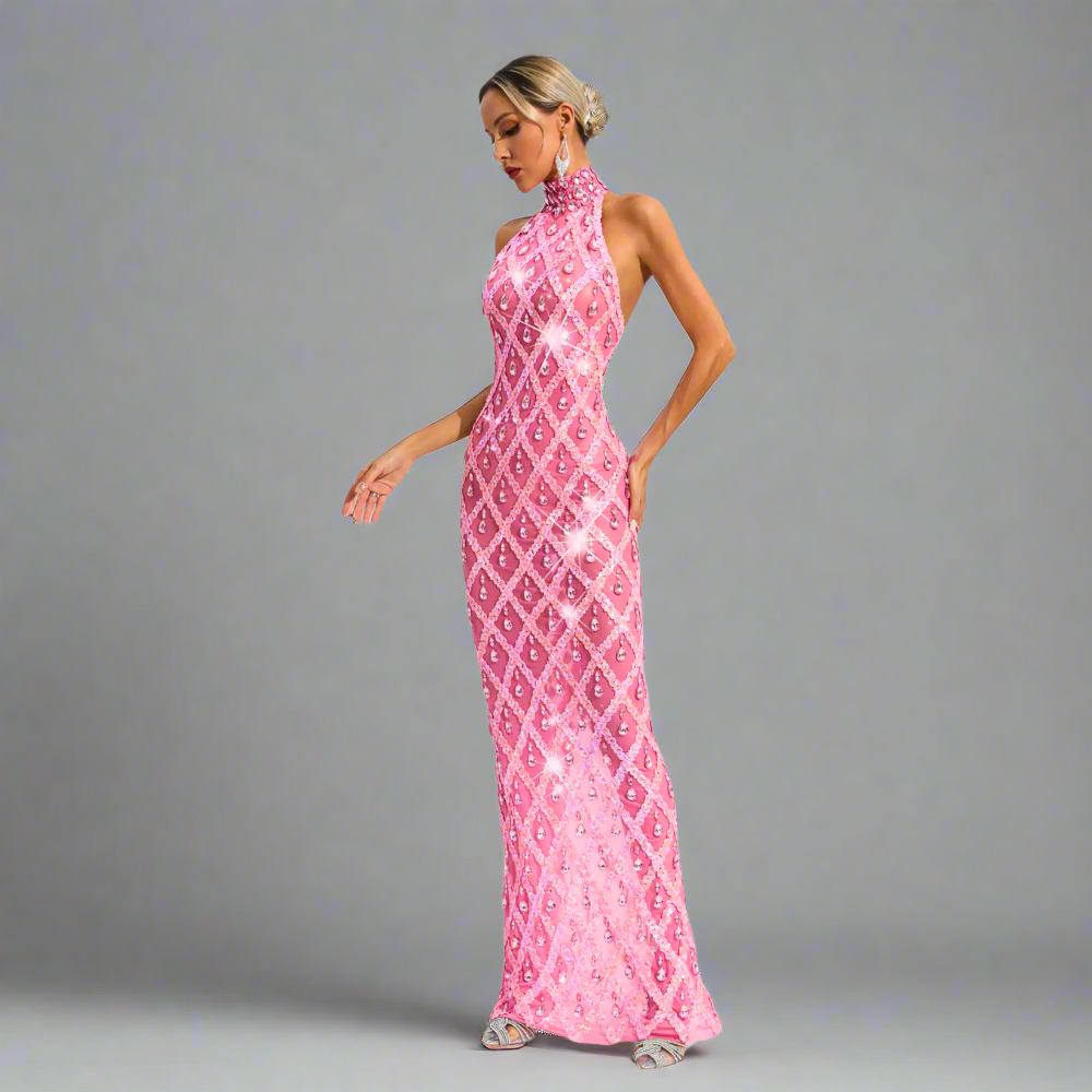 Celestial Spark O-Neck Gown Elegance Crate
