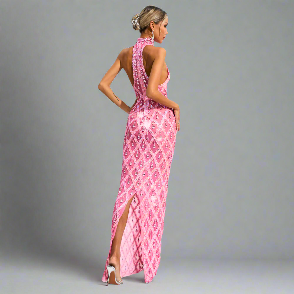Celestial Spark O-Neck Gown Elegance Crate