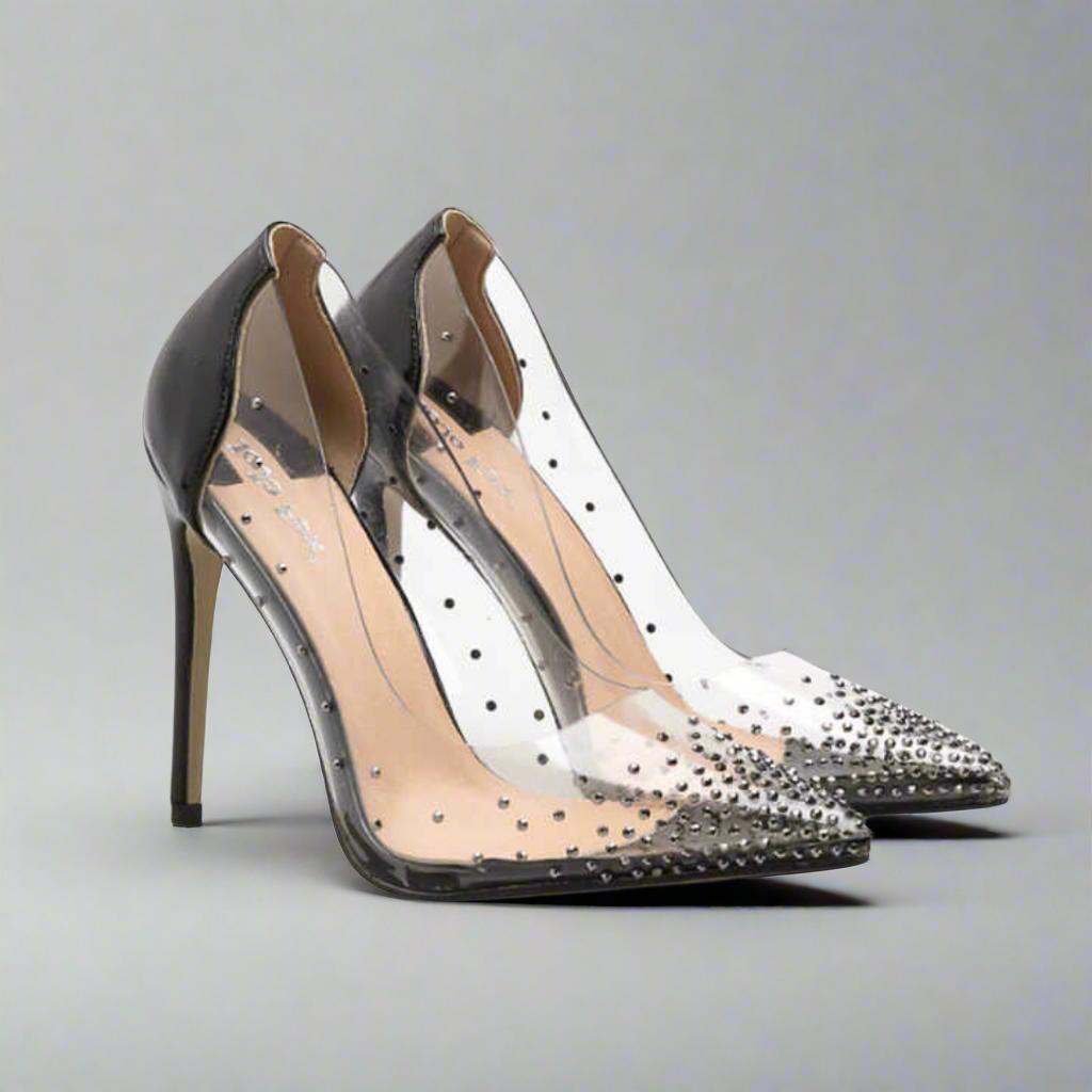 Adele Crystal Clear Heels Elegance Crate