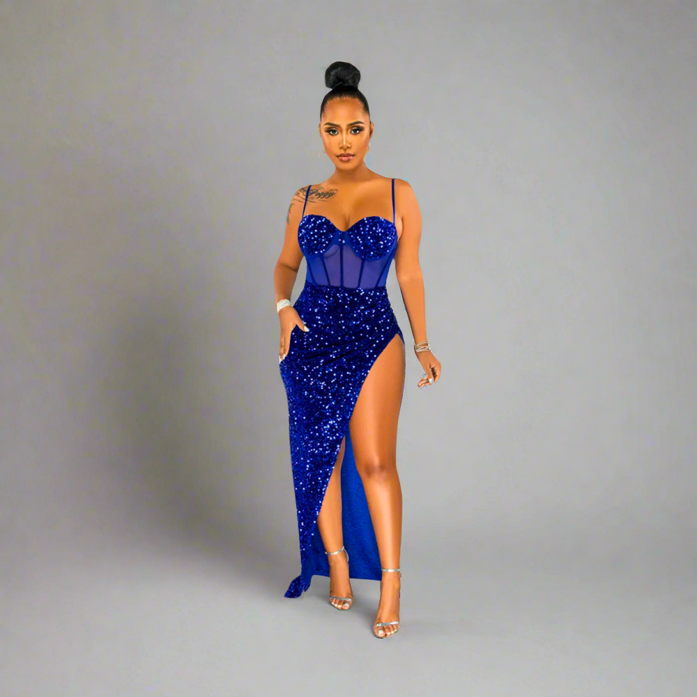 Asymmetric Sequin Wrap Dress Elegance Crate