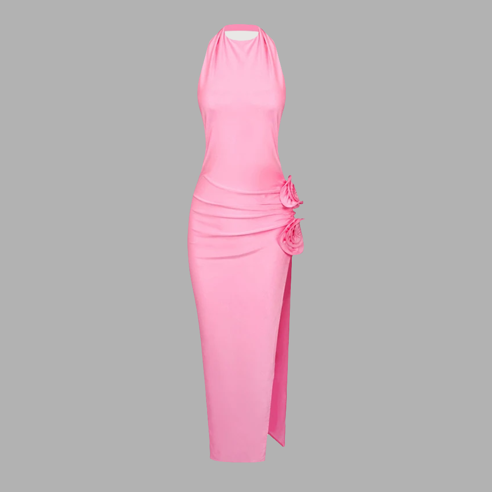 Rosette Bloom Halter Gown Elegance Crate