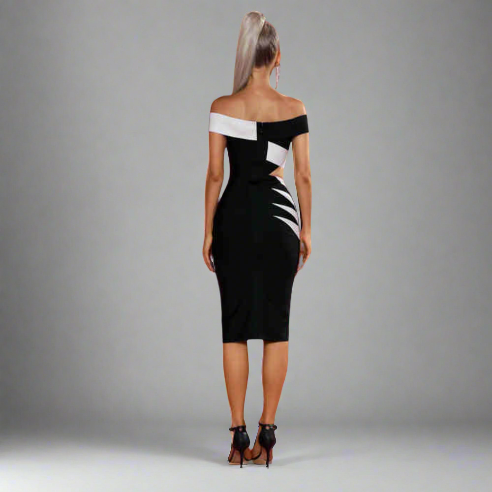 Ariana Contrast Bandage Dress Elegance Crate
