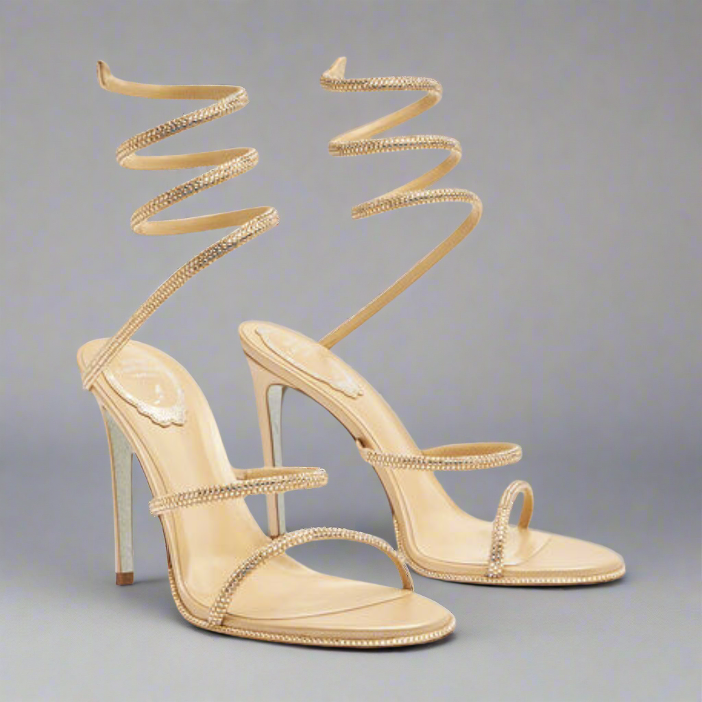 Zaorna Rhinestone Wrap Sandals Elegance Crate