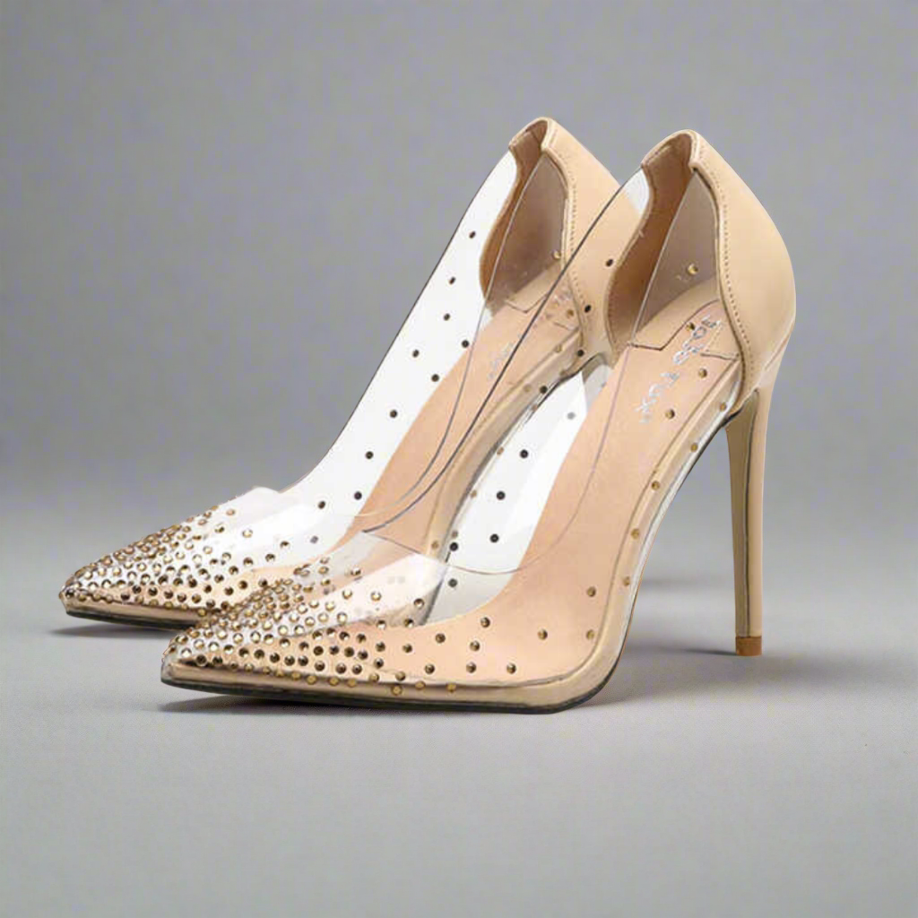 Adele Crystal Clear Heels Elegance Crate
