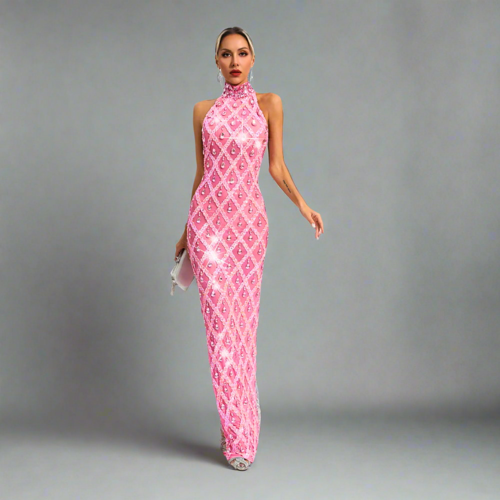 Celestial Spark O-Neck Gown Elegance Crate