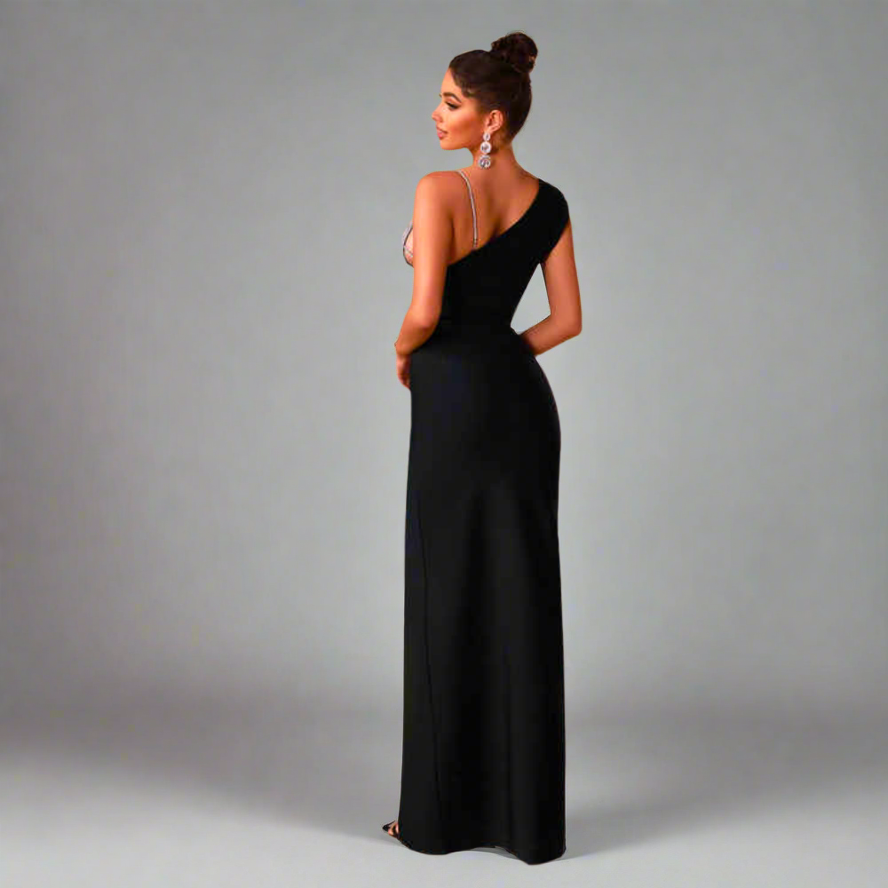 Midnight Elegance Asymmetrical Gown Elegance Crate