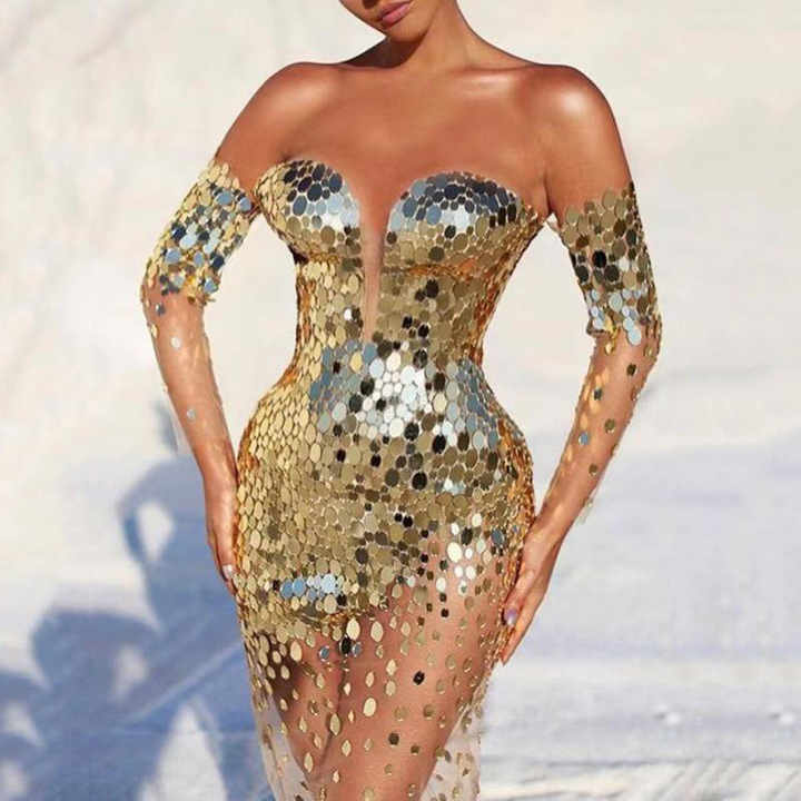 Golden Mirage Illusion Gown Elegance Crate