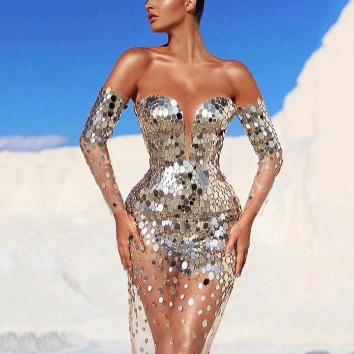 Golden Mirage Illusion Gown Elegance Crate