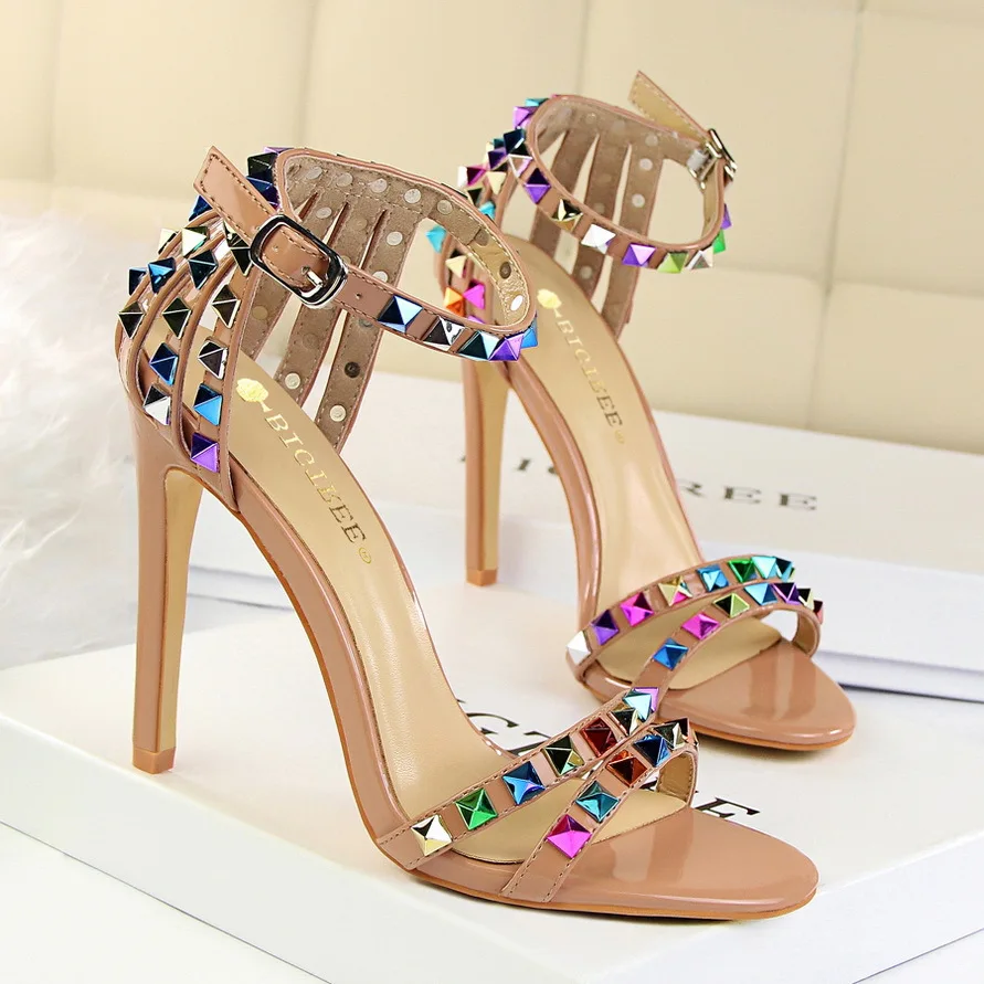 Riveted Gladiator Heels Elegance Crate