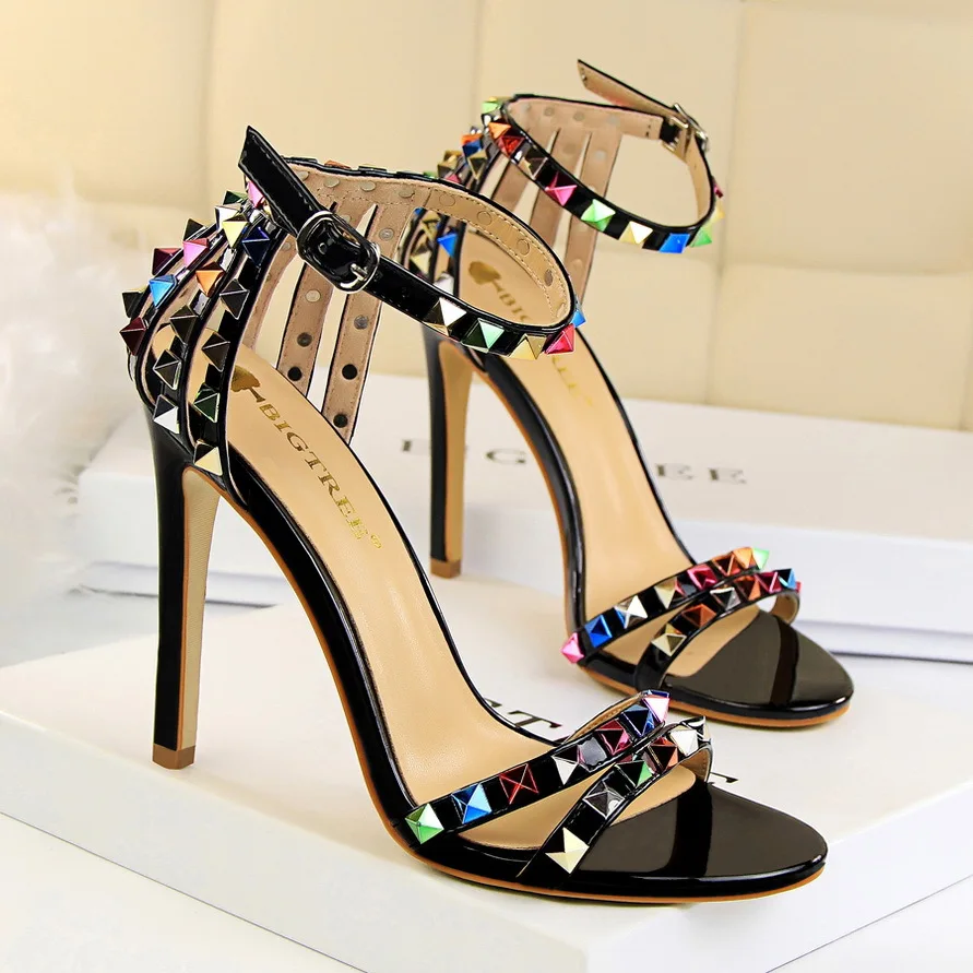 Riveted Gladiator Heels Elegance Crate