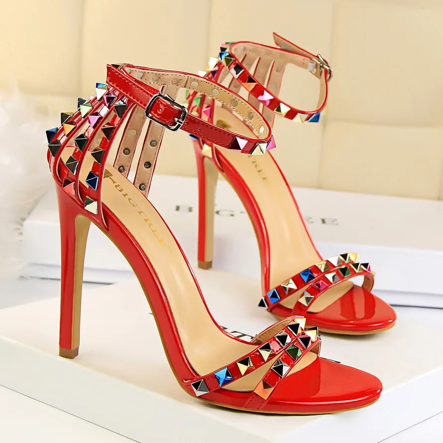 Riveted Gladiator Heels Elegance Crate
