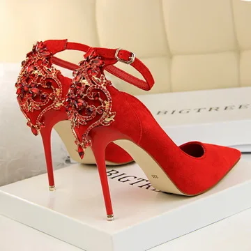 Crystal Buckle Bridal Heels Elegance Crate