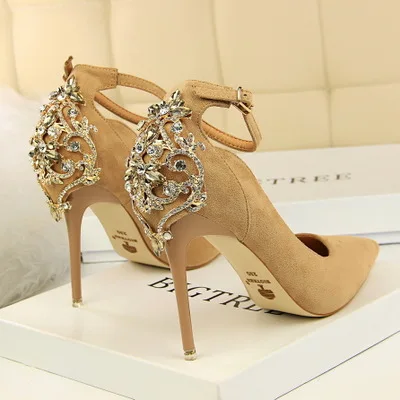 Crystal Buckle Bridal Heels Elegance Crate