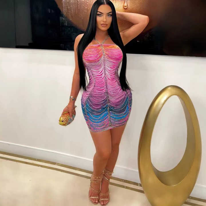Iris Ombre Crystal Dress Elegance Crate