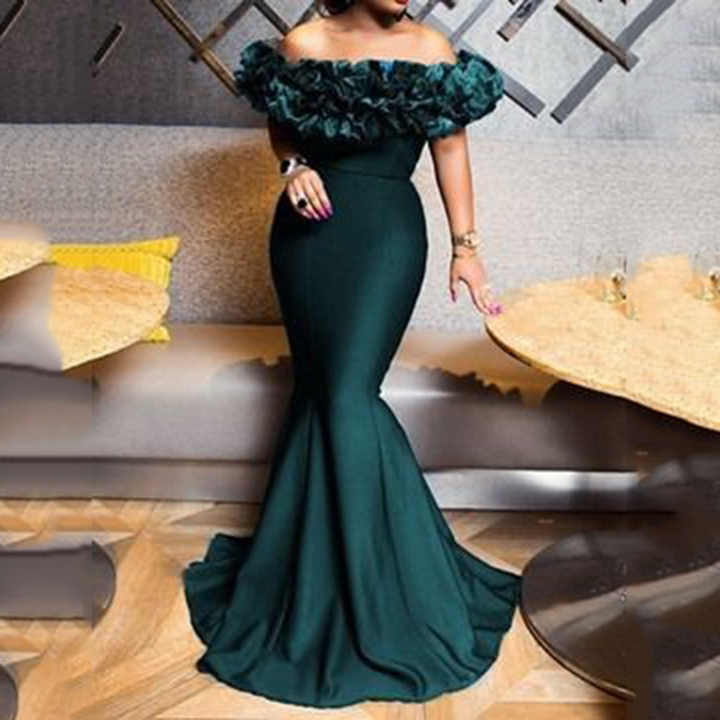 Cheyrak Ruffle Mermaid Dress Elegance Crate