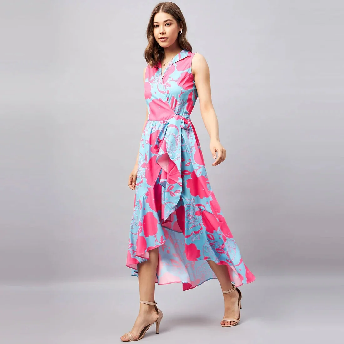 Floral Breeze Asymmetrical Dress Pink